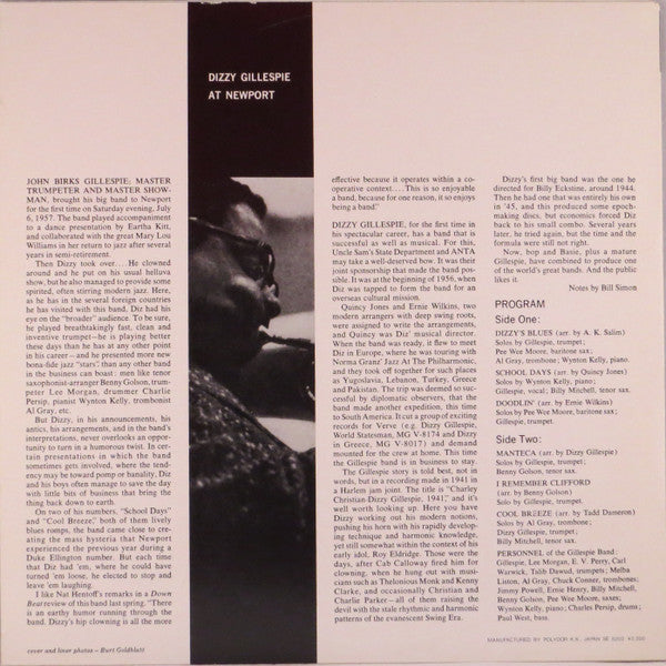 Dizzy Gillespie - At Newport (Vinyl, LP, Album, Stereo)