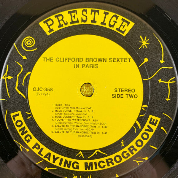 Clifford Brown Sextet - The Clifford Brown Sextet In Paris (Vinyl, LP, Compilation, Reissue, Remastered) Very Good Plus (VG+) / Very Good (VG)