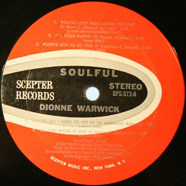 Dionne Warwick - Soulful (Vinyl, LP, Album, Stereo) Very Good (VG) / Good Plus (G+)