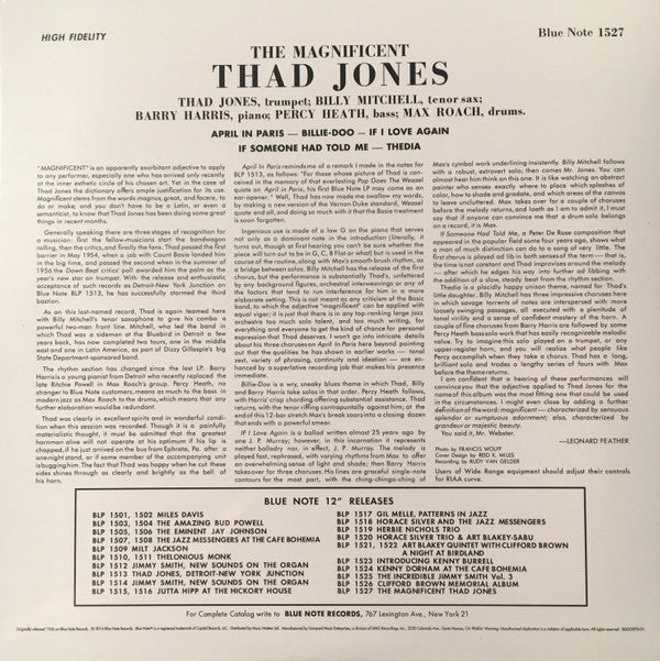 Thad Jones - The Magnificent Thad Jones (Vinyl, LP, Album, Limited Edition, Reissue, Mono) Very Good Plus (VG+) / Near Mint (NM or M-)