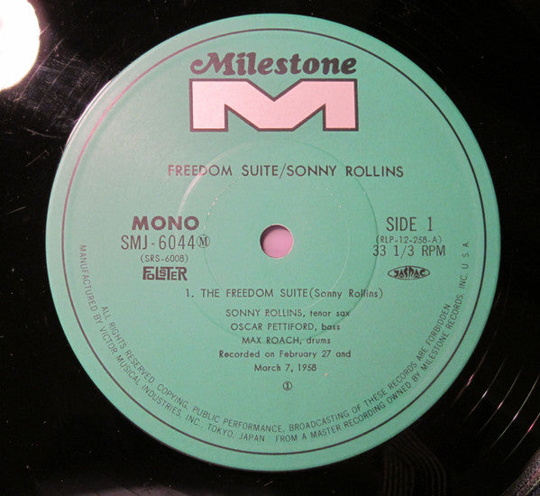 Sonny Rollins - Freedom Suite (Vinyl, LP, Album, Reissue, Mono) Very Good Plus (VG+) / Very Good (VG)