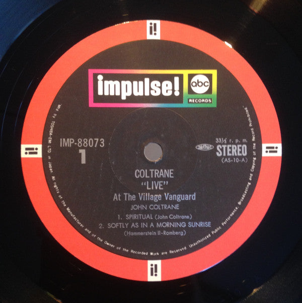 John Coltrane - "Live" At The Village Vanguard (Vinyl, LP, Album, Reissue, Stereo) Very Good Plus (VG+) / Very Good Plus (VG+)