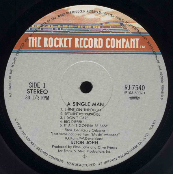 Elton John - A Single Man (Vinyl, LP, Album, Stereo)