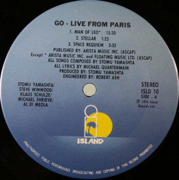 Stomu Yamashta's Go - Go Live From Paris (2xVinyl, LP, Album) Very Good (VG) / Very Good (VG)
