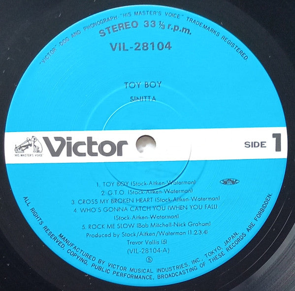 Sinitta - Toy Boy (Vinyl, LP, Album, Stereo) Very Good Plus (VG+) / Very Good Plus (VG+)