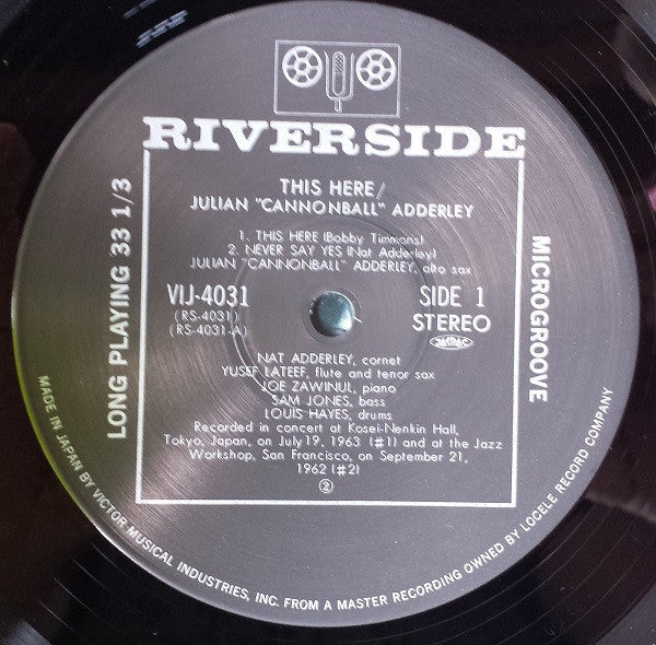 Cannonball Adderley - This Here (Vinyl, LP, Album, Stereo)