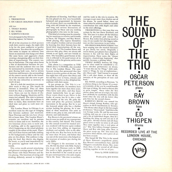 Oscar Peterson - The Sound Of The Trio (Vinyl, LP, Album, Limited Edition, Reissue, Stereo) Very Good Plus (VG+) / Very Good Plus (VG+)