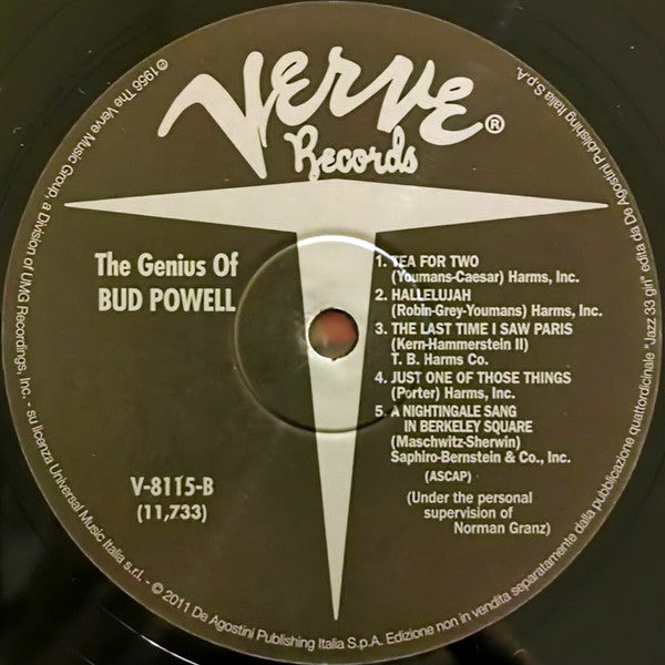 Bud Powell - The Genius Of Bud Powell (Vinyl, LP, Album, Reissue, Mono) Very Good Plus (VG+) / Very Good Plus (VG+)
