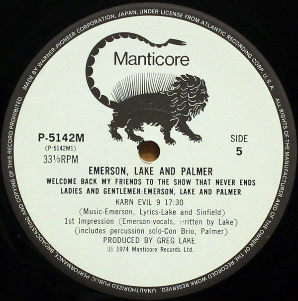 Emerson, Lake & Palmer - Welcome Back My Friends To The Show That Never Ends - Ladies And Gentlemen (3xVinyl, LP, Album) Very Good (VG) / Very Good Plus (VG+)