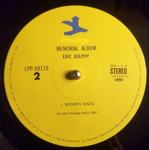 Eric Dolphy - Memorial Album Recorded Live At The Five Spot (Vinyl, LP, Album, Reissue, Stereo) Very Good Plus (VG+) / Very Good (VG)