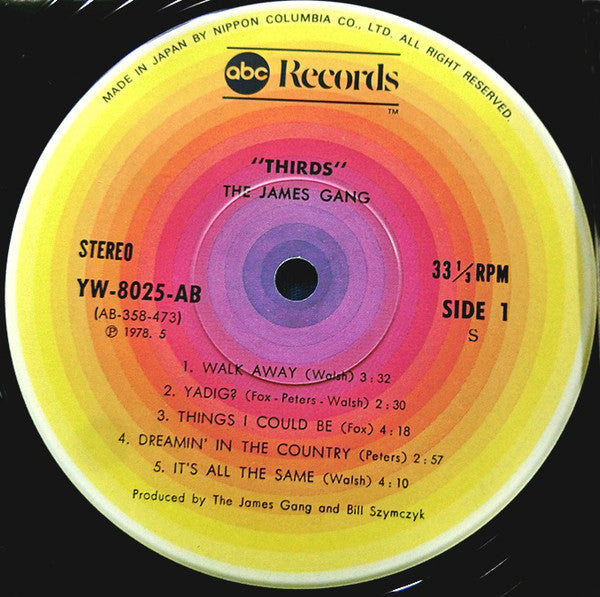 James Gang - Thirds (Vinyl, LP, Album, Limited Edition, Reissue, Stereo) Very Good (VG) / Very Good (VG)