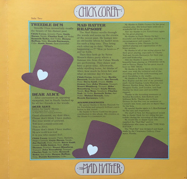 Chick Corea - The Mad Hatter (Vinyl, LP, Album, Limited Edition, Reissue) Very Good Plus (VG+) / Very Good Plus (VG+)