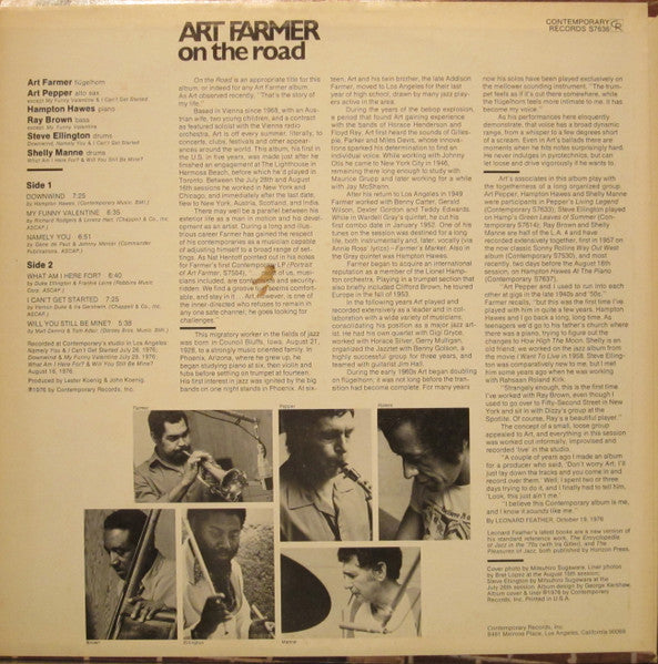 Art Farmer - On The Road (Vinyl, LP, Album, Stereo) Very Good (VG) / Very Good Plus (VG+)