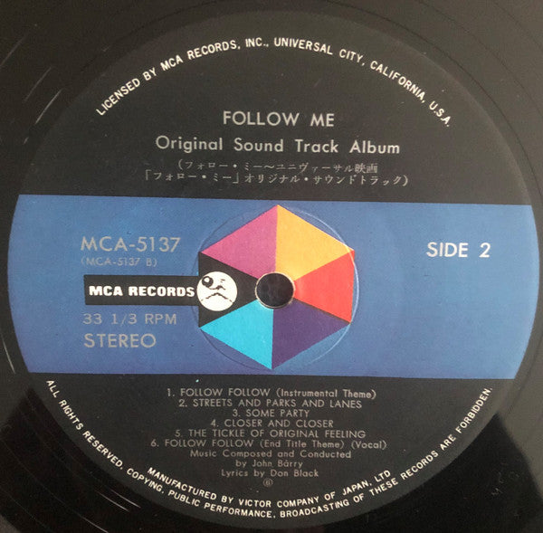 John Barry - Follow Me! (Original Motion Picture Soundtrack) (Vinyl, LP) Good Plus (G+) / Fair (F)
