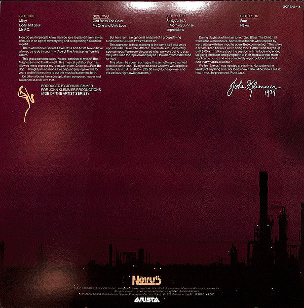 John Klemmer - Nexus (2xVinyl, LP, Album) Very Good Plus (VG+) / Very Good Plus (VG+)