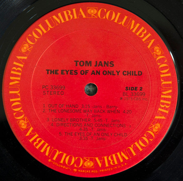 Tom Jans - The Eyes Of An Only Child (Vinyl, LP, Album, Stereo) Good Plus (G+) / Good Plus (G+)