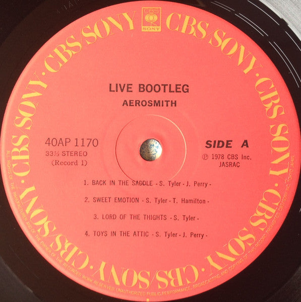 Aerosmith - Live! Bootleg = ライヴ・ブートレッグ (Vinyl, LP, Album, Stereo)