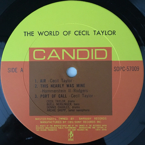 Cecil Taylor - The World Of Cecil Taylor (Vinyl, LP, Album, Reissue...