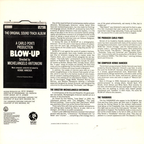 Herbie Hancock - Blow-Up (The Original Sound Track Album) (Vinyl, LP, Album, Reissue, Stereo) Very Good Plus (VG+) / Very Good (VG)