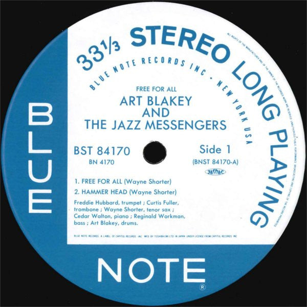 Art Blakey & The Jazz Messengers - Free For All (Vinyl, LP, Album, Limited Edition, Reissue, Stereo) Very Good Plus (VG+) / Near Mint (NM or M-)