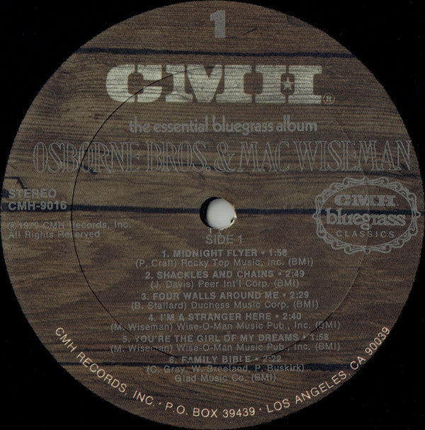 The Osborne Brothers - The Essential Bluegrass Album (2xVinyl, LP, Album, Compilation) Very Good (VG) / Very Good (VG)