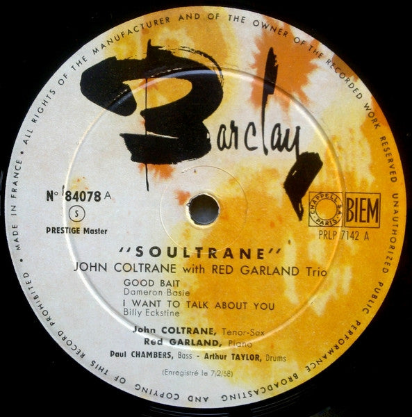 John Coltrane - Soultrane (Vinyl, LP, Album, Mono) Very Good (VG) / Very Good Plus (VG+)
