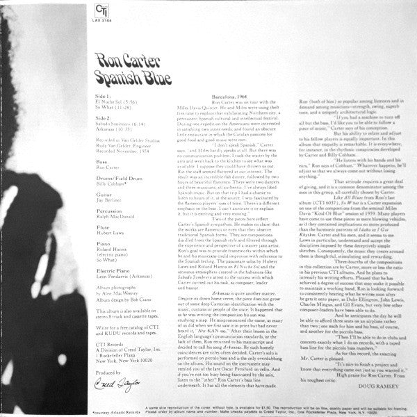 Ron Carter - Spanish Blue (Vinyl, LP, Album, Limited Edition, Reiss...