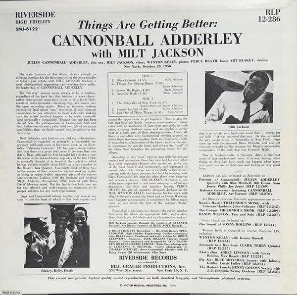 Cannonball Adderley - Things Are Getting Better (Vinyl, LP, Album, ...