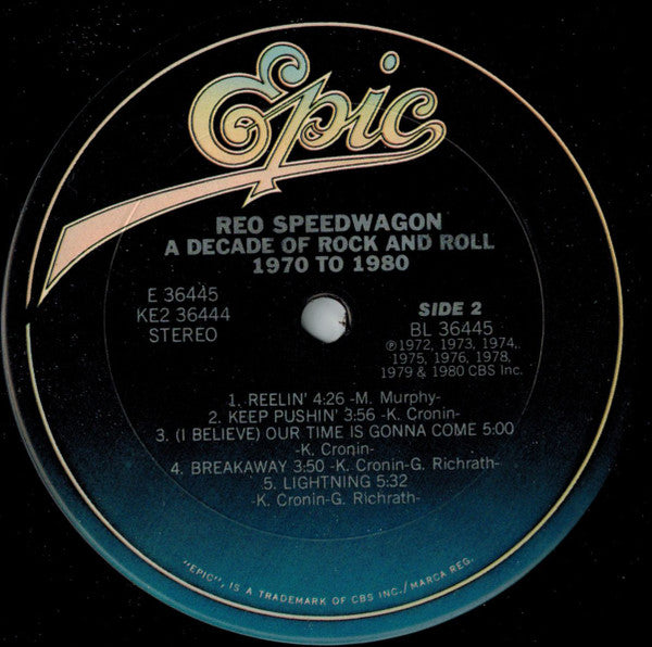 REO Speedwagon - A Decade Of Rock And Roll 1970 To 1980 (2xVinyl, LP, Compilation) Very Good Plus (VG+) / Very Good Plus (VG+)