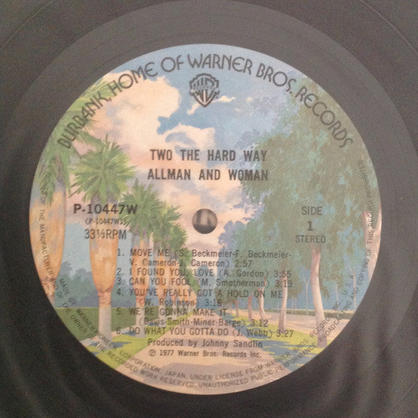 Allman And Woman - Two The Hard Way (Vinyl, LP, Album, Stereo) Very Good Plus (VG+) / Very Good Plus (VG+)