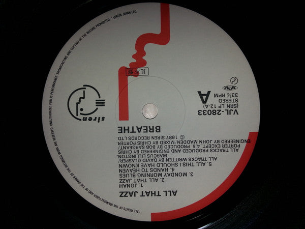 Breathe (3) - All That Jazz (Vinyl, LP, Album, Promo) Near Mint (NM or M-) / Very Good (VG)