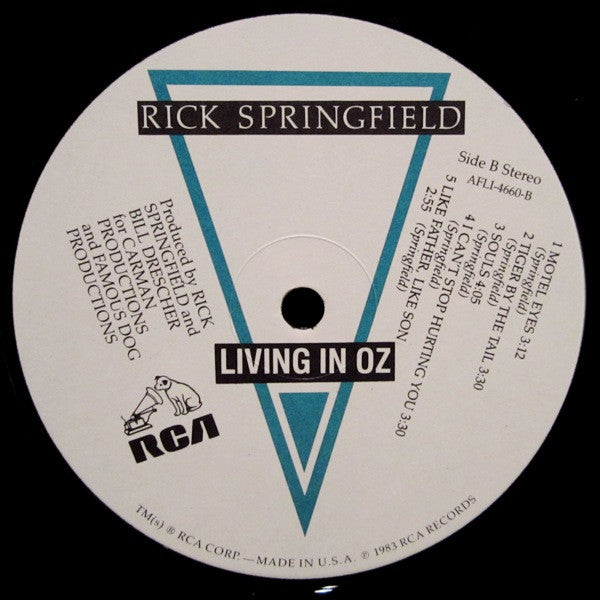 Rick Springfield - Living In Oz (Vinyl, LP, Album, Stereo) Very Good (VG) / Very Good (VG)