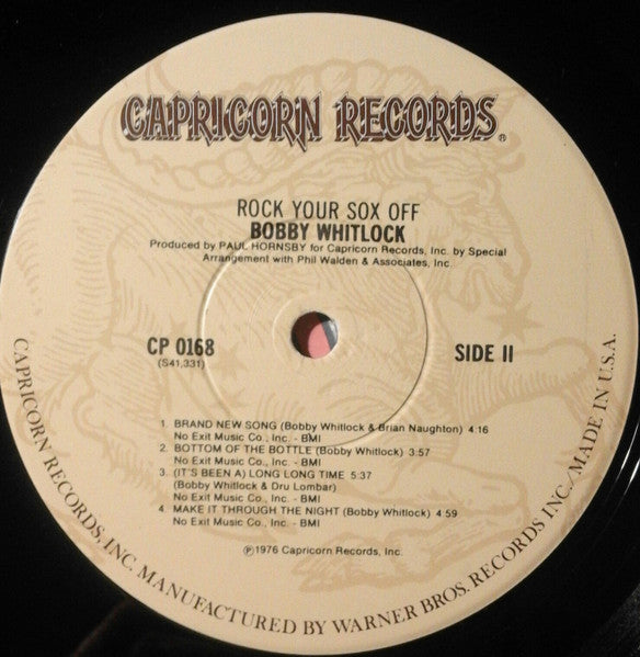 Bobby Whitlock - Rock Your Sox Off (Vinyl, LP, Album) Very Good (VG) / Very Good Plus (VG+)
