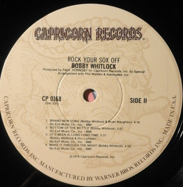 Bobby Whitlock - Rock Your Sox Off (Vinyl, LP, Album) Good Plus (G+) / No Cover