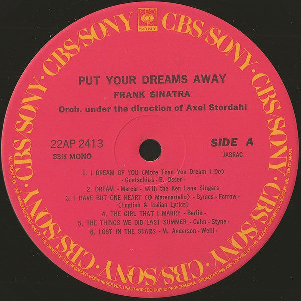 Frank Sinatra - Put Your Dreams Away (Vinyl, LP, Compilation) Very Good Plus (VG+) / Very Good (VG)