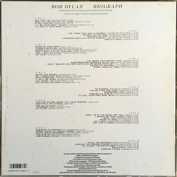 Bob Dylan - Biograph (5xVinyl, Box Set, LP, Compilation) Very Good Plus (VG+) / Very Good Plus (VG+)