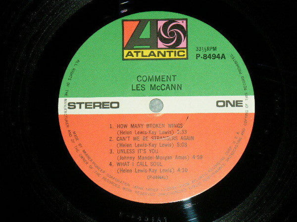Les McCann - Comment (Vinyl, LP, Album) Very Good Plus (VG+) / Very Good (VG)