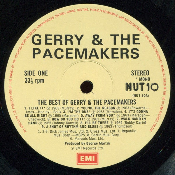 Gerry & The Pacemakers - The Best Of Gerry And The Pacemakers (Vinyl, LP, Compilation, Reissue) Very Good (VG) / Good (G)