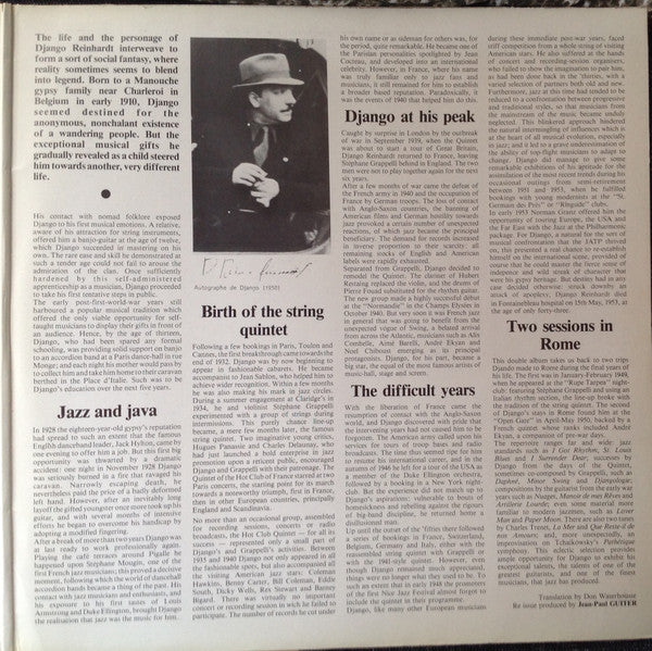 Django Reinhardt - The Indispensable Django Reinhardt (1949-1950) (2xVinyl, LP, Compilation) Near Mint (NM or M-) / Very Good Plus (VG+)