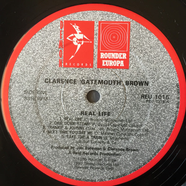 Clarence "Gatemouth" Brown - Real Life (Vinyl, LP, Album) Very Good Plus (VG+) / Very Good Plus (VG+)