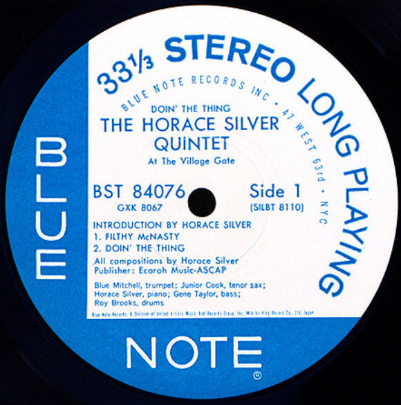 The Horace Silver Quintet - Doin' The Thing - At The Village Gate (Vinyl, LP, Album, Reissue) Very Good Plus (VG+) / Very Good Plus (VG+)