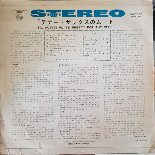 Sil Austin - Sil Austin Plays Pretty For The People (Vinyl, LP, Album, Stereo) Good Plus (G+) / Very Good (VG)