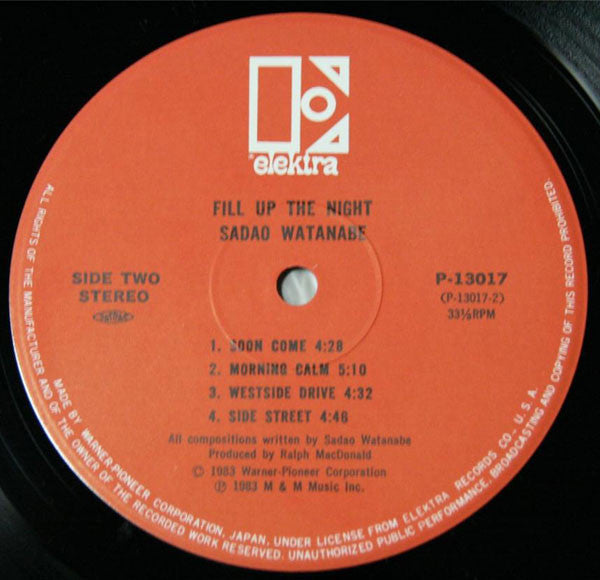 Sadao Watanabe - Fill Up The Night (Vinyl, LP, Album)