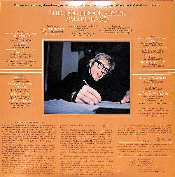 Bob Brookmeyer - The Bob Brookmeyer Small Band (2xVinyl, LP, Album) Very Good Plus (VG+) / Very Good (VG)