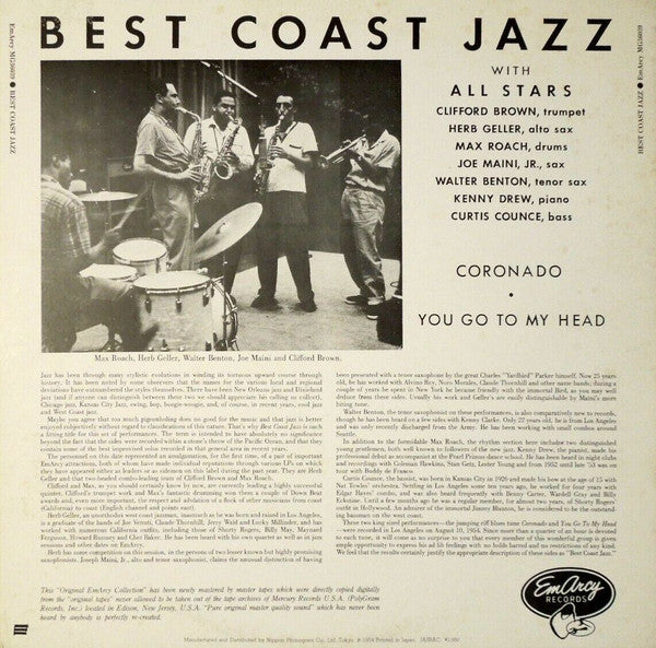 Max Roach - Best Coast Jazz (Vinyl, LP, Album, Reissue, Mono) Very Good (VG) / Very Good (VG)