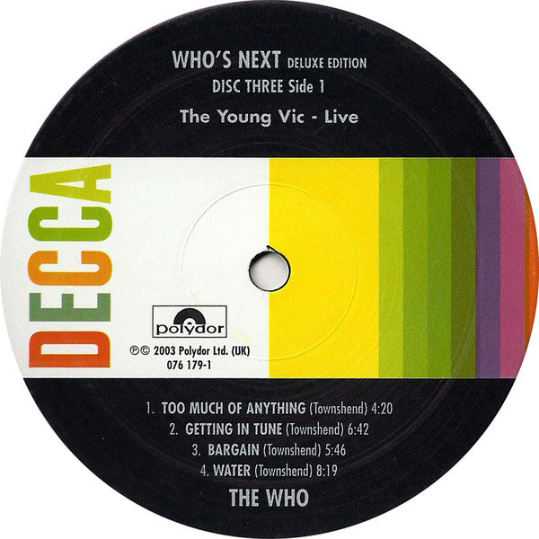 The Who - Who's Next (3xVinyl, LP, Album, Deluxe Edition, Remastered) Very Good Plus (VG+) / Very Good (VG)