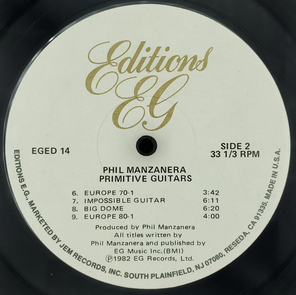 Phil Manzanera - Primitive Guitars (Vinyl, LP, Album) Very Good Plus (VG+) / Good Plus (G+)