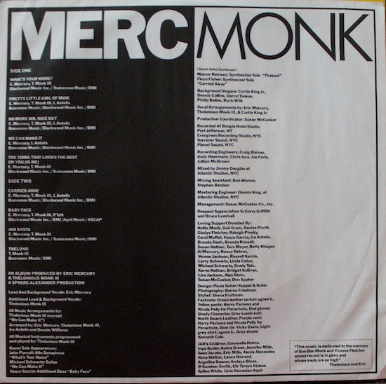 Merc And Monk - Merc And Monk (Vinyl, LP, Album) Very Good (VG) / Very Good Plus (VG+)