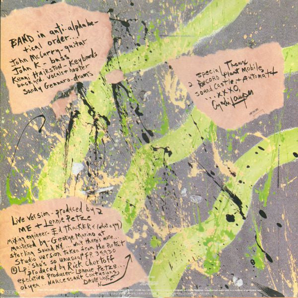 Cyndi Lauper - Money Changes Everything (Live!!) (Vinyl, 12", 45 RPM) Very Good Plus (VG+) / Very Good Plus (VG+)