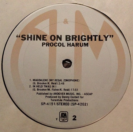 Procol Harum - Shine On Brightly (Vinyl, LP, Album, Reissue, Stereo) Good Plus (G+) / Very Good (VG)